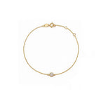 Bezel-Set Solitaire Diamond White Gold Bracelet