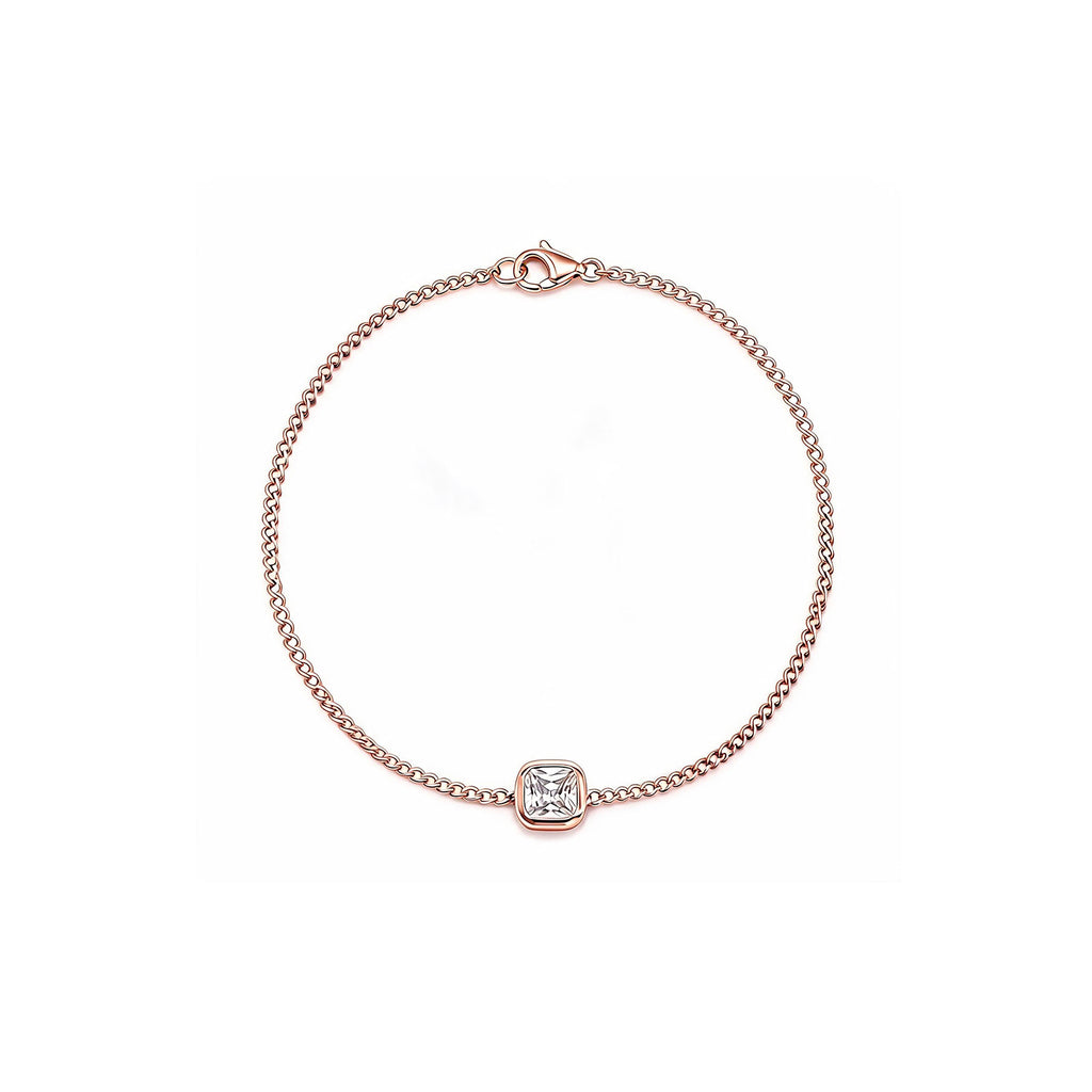 Modern Geometric Square Diamond Gold Bracelet