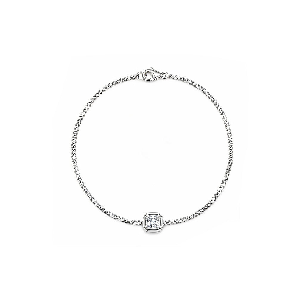 Modern Geometric Square Diamond Gold Bracelet