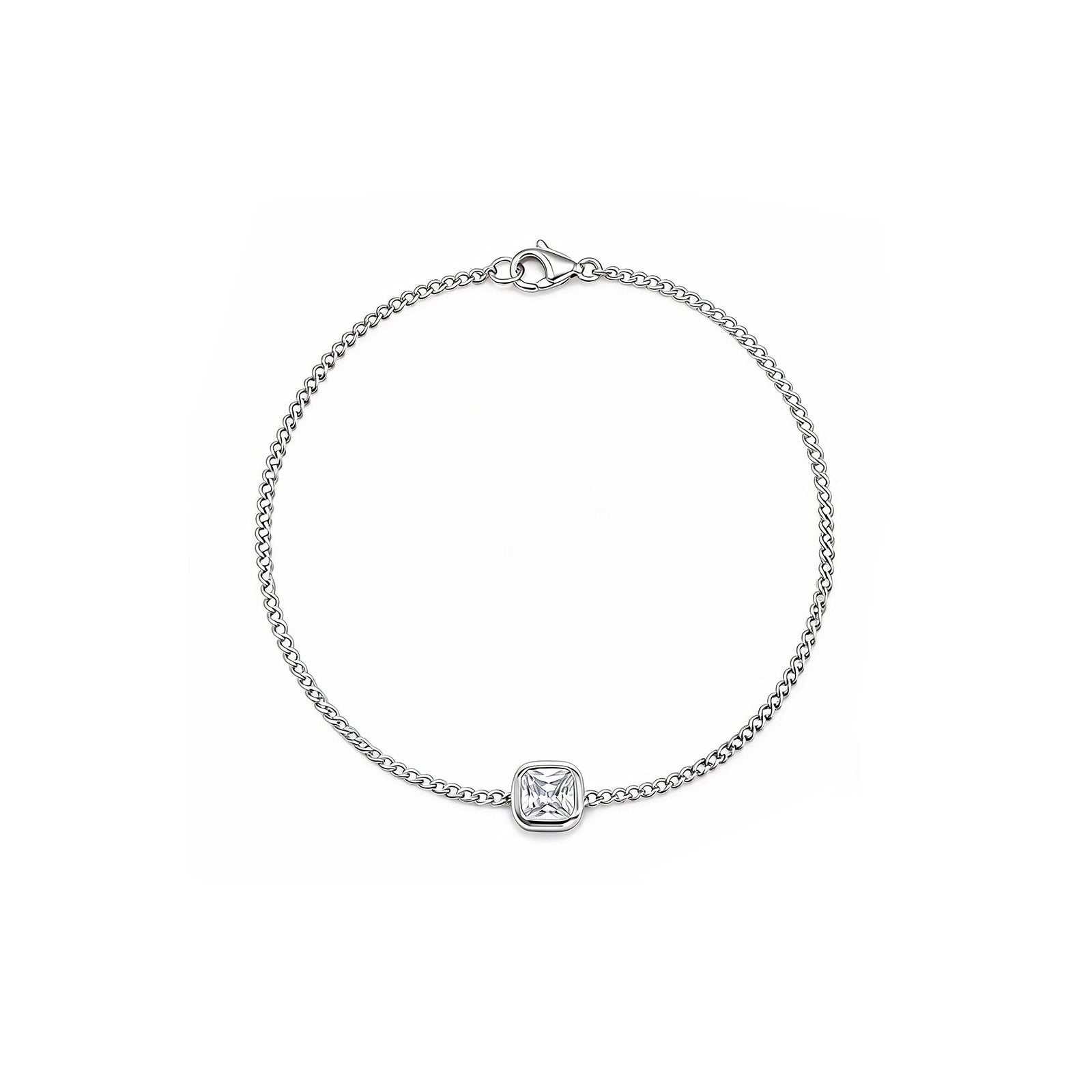 Modern Geometric Square Diamond Gold Bracelet