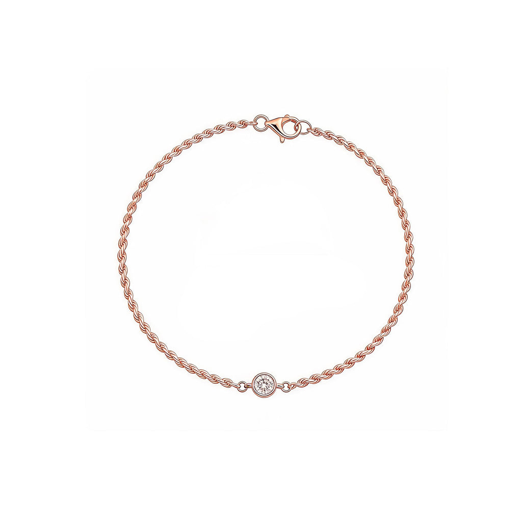 "Eternal Knot" Diamond Gold Rope Bracelet