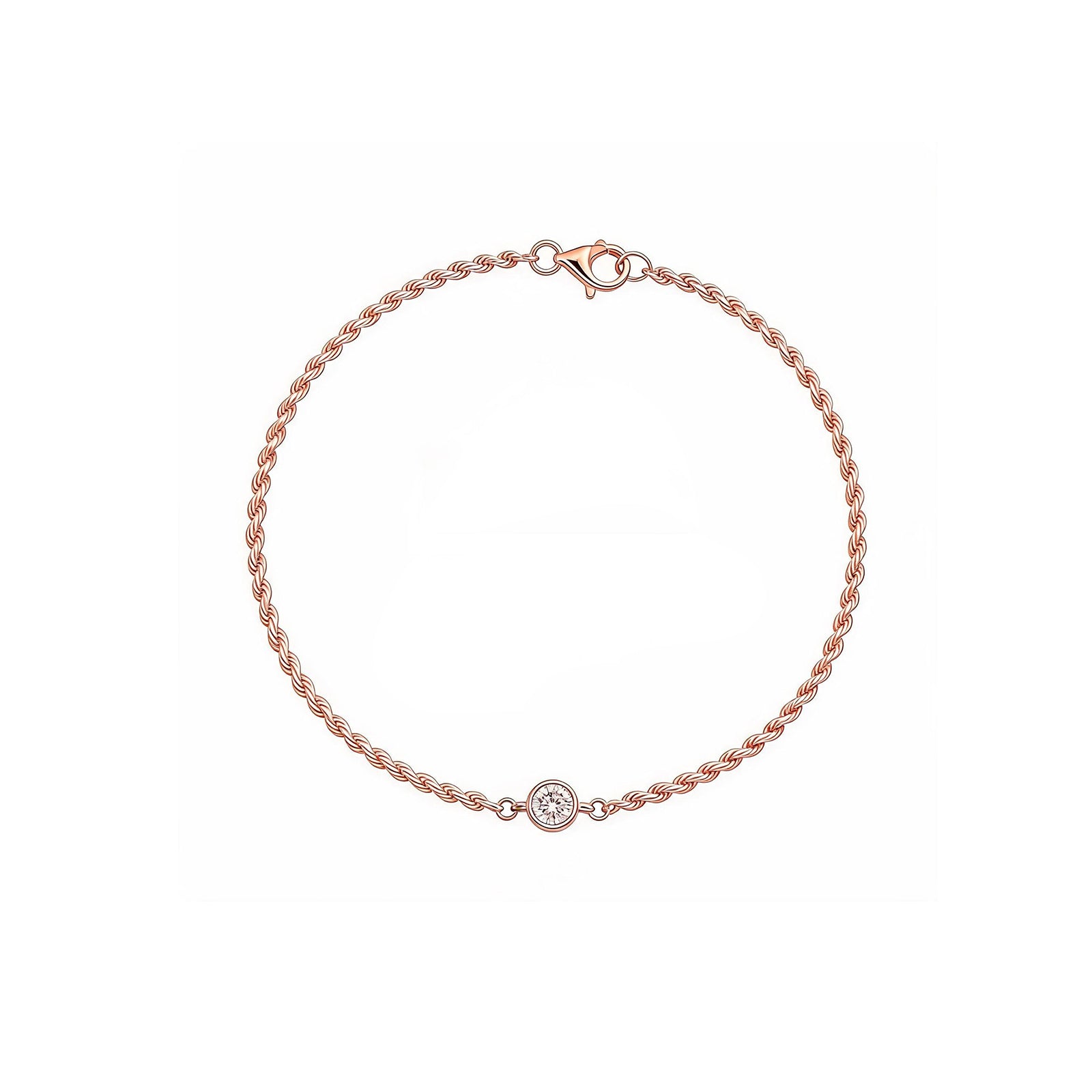 "Eternal Knot" Diamond Gold Rope Bracelet