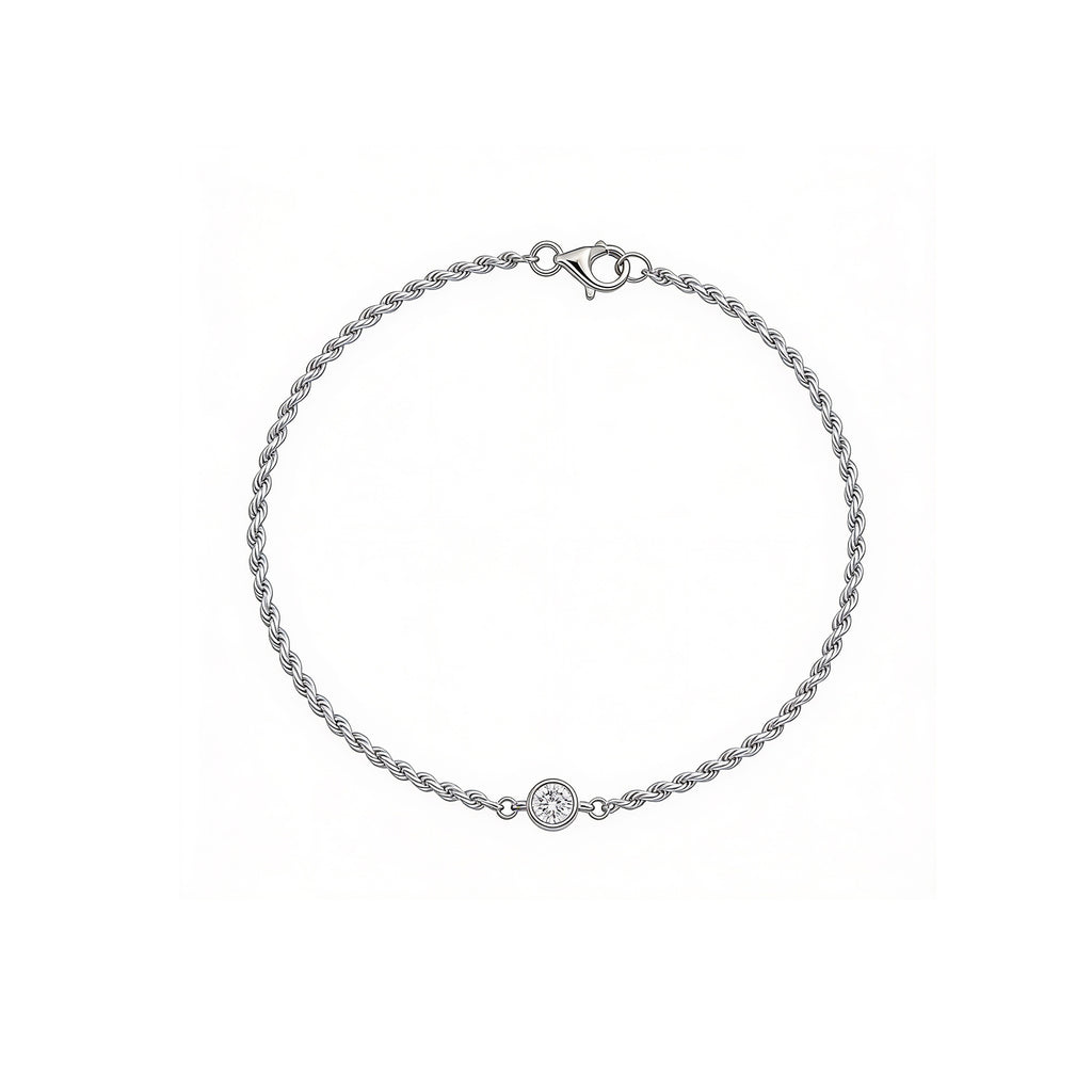 "Eternal Knot" Diamond Gold Rope Bracelet