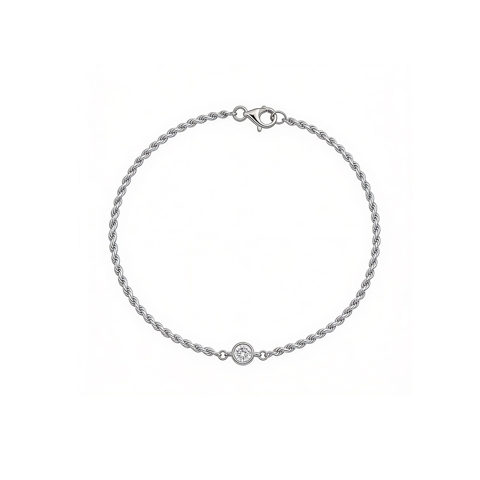 "Eternal Knot" Diamond Gold Rope Bracelet
