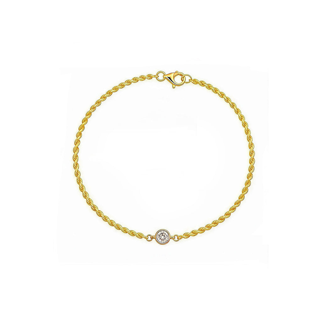 "Eternal Knot" Diamond Gold Rope Bracelet