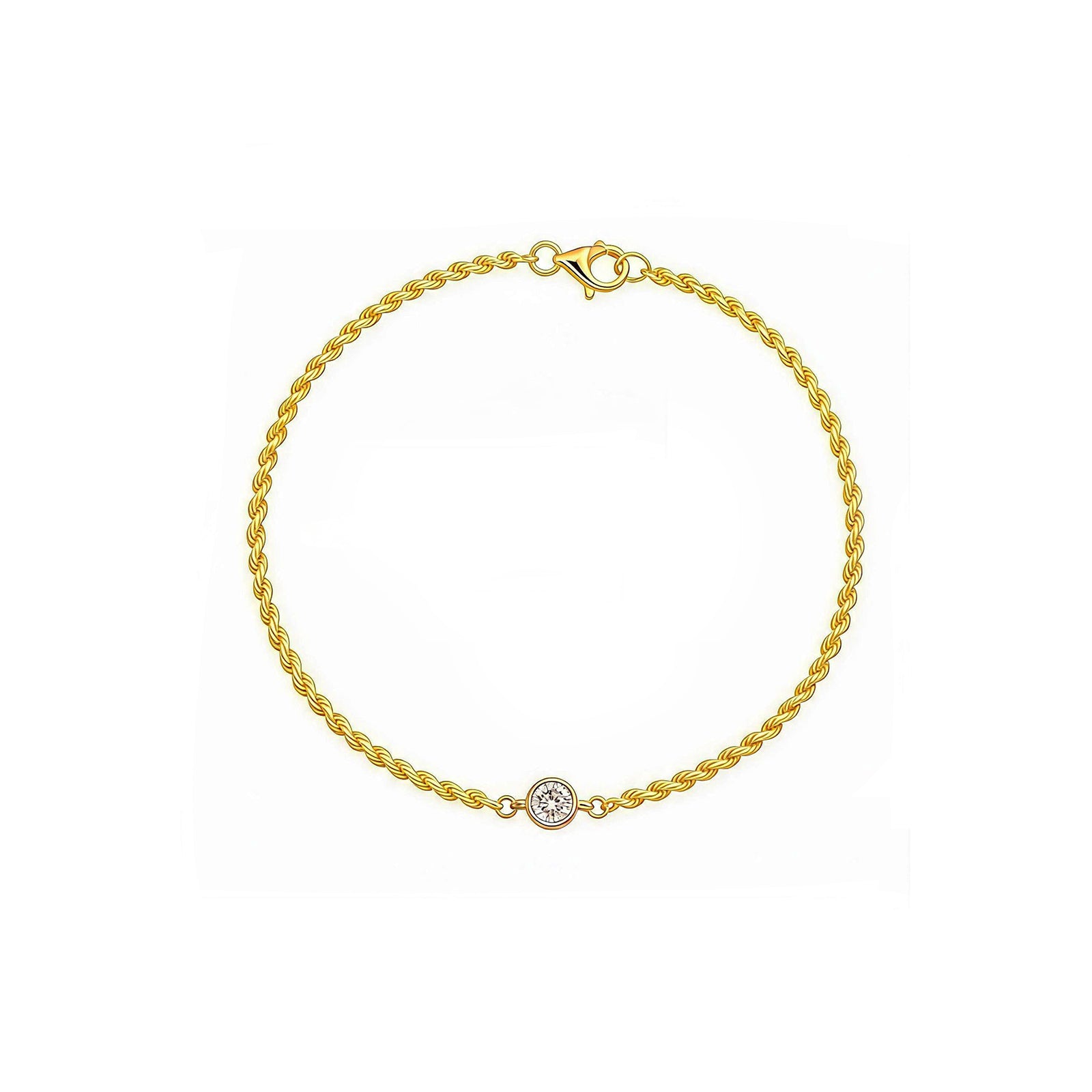 "Eternal Knot" Diamond Gold Rope Bracelet