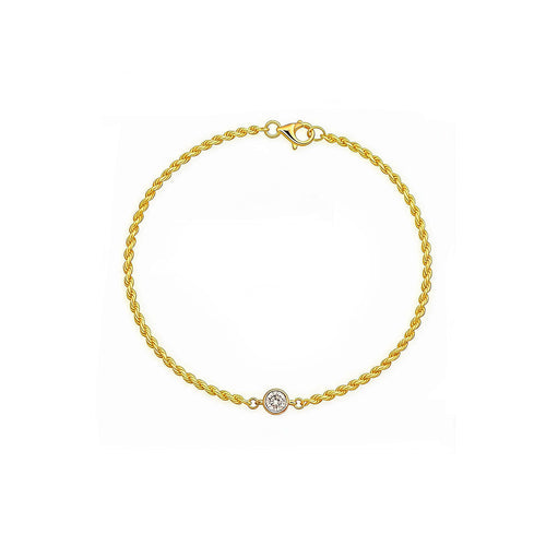 "Eternal Knot" Diamond Gold Rope Bracelet