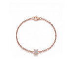 Princess-Cut Diamond Gold Dainty Prong Bracelet