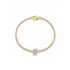 Princess-Cut Diamond Gold Dainty Prong Bracelet