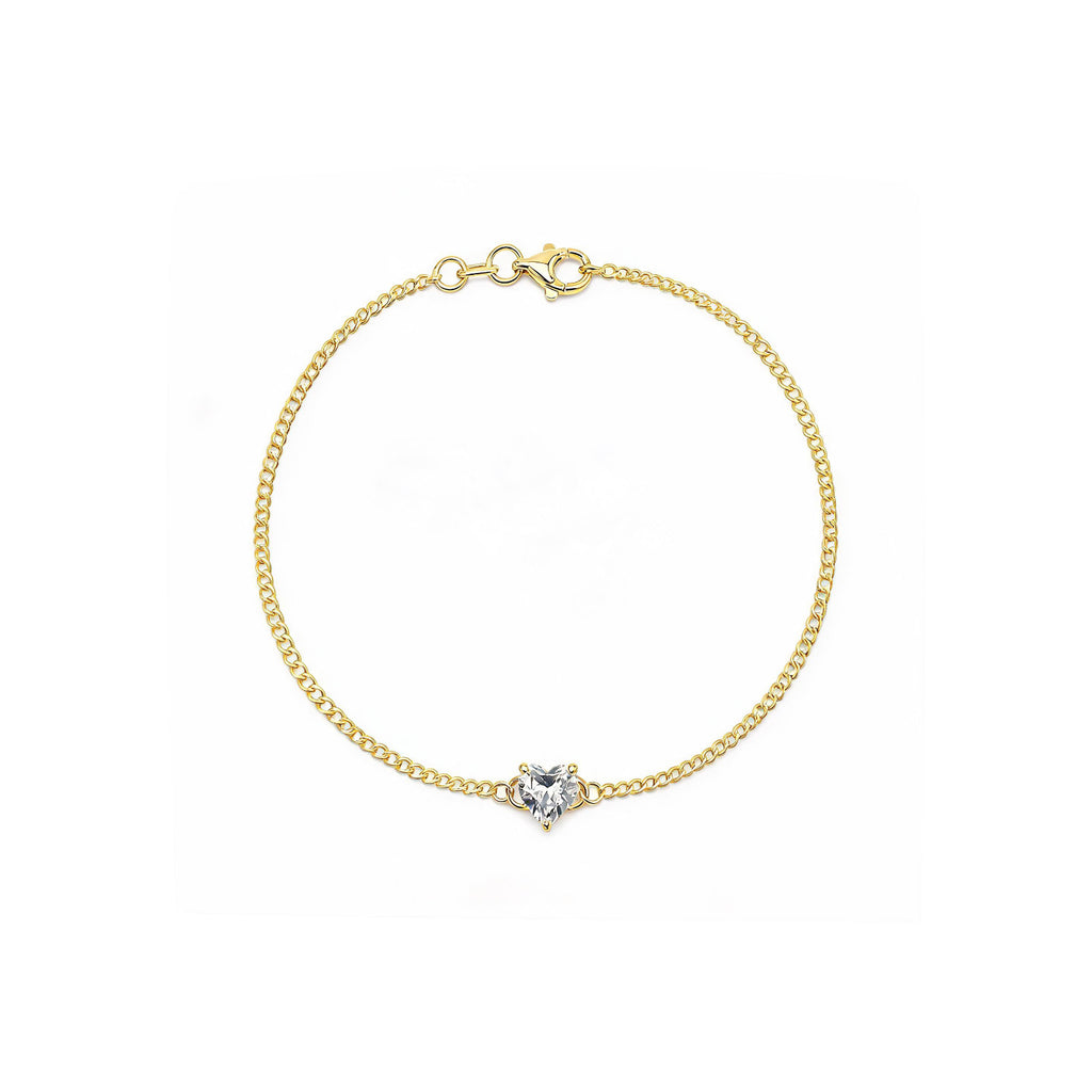 "Heartbeat Glow" Heart Diamond Gold Bracelet