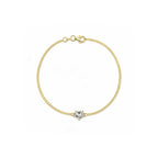 "Heartbeat Glow" Heart Diamond Gold Bracelet