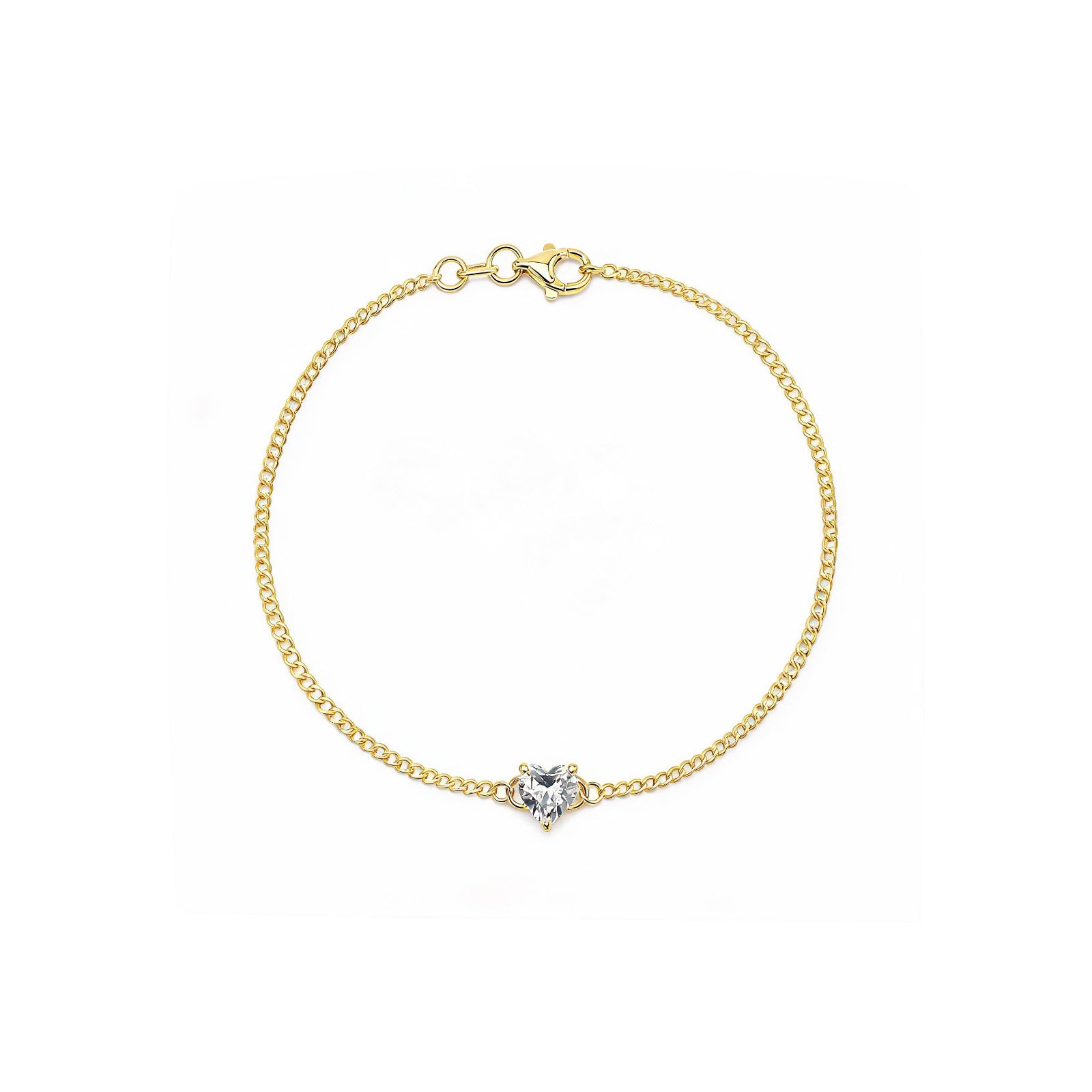 "Heartbeat Glow" Heart Diamond Gold Bracelet
