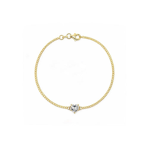 "Heartbeat Glow" Heart Diamond Gold Bracelet