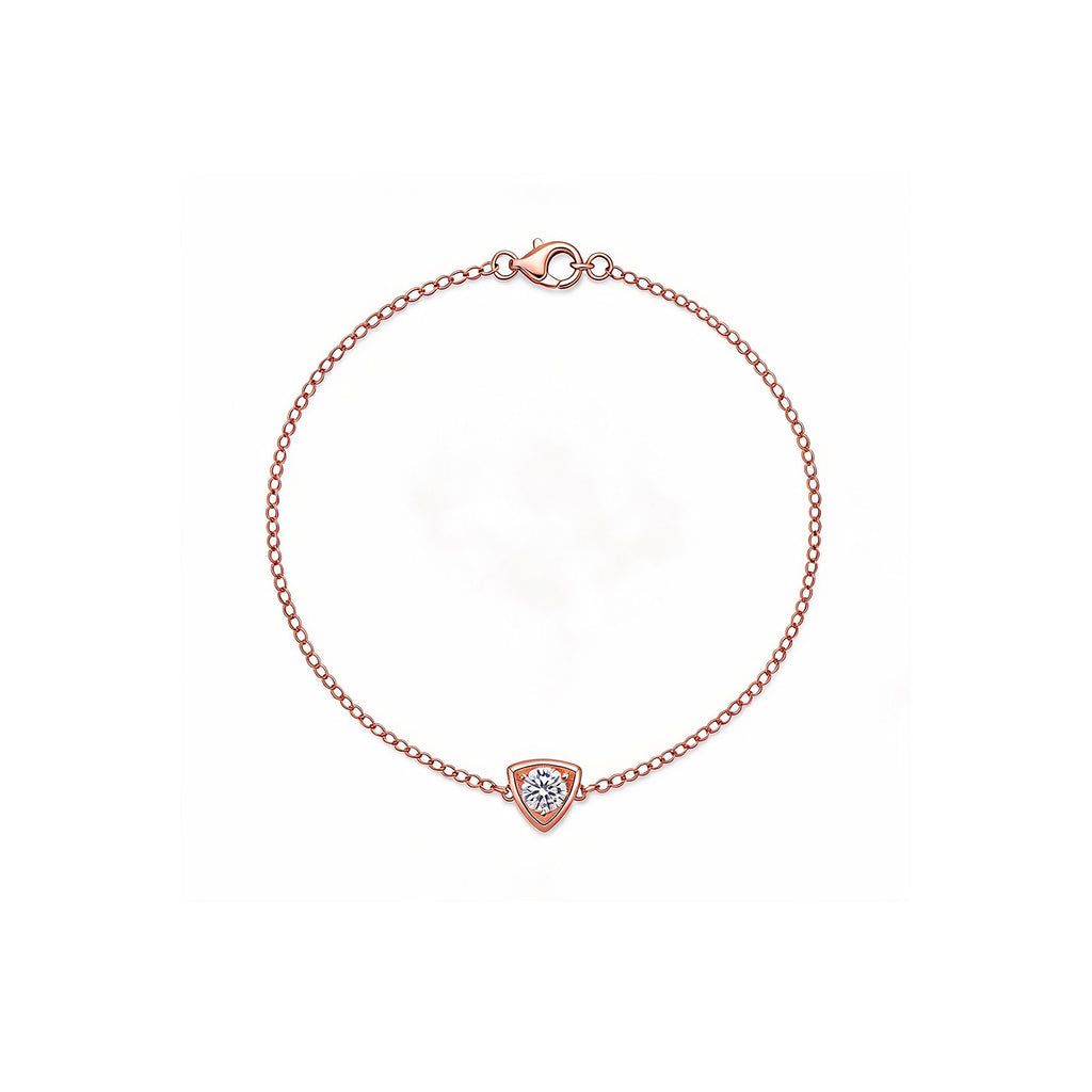 Geometric Trillion Diamond Gold Bracelet