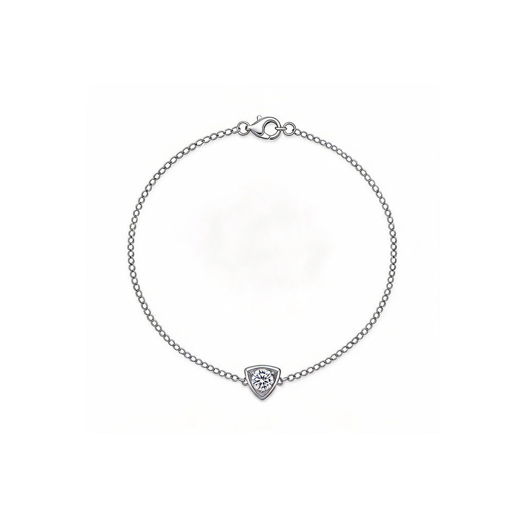 Geometric Trillion Diamond Gold Bracelet