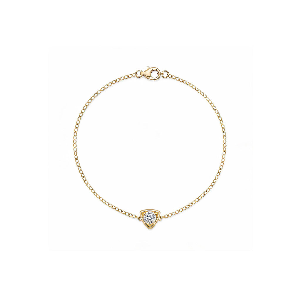 Geometric Trillion Diamond Gold Bracelet