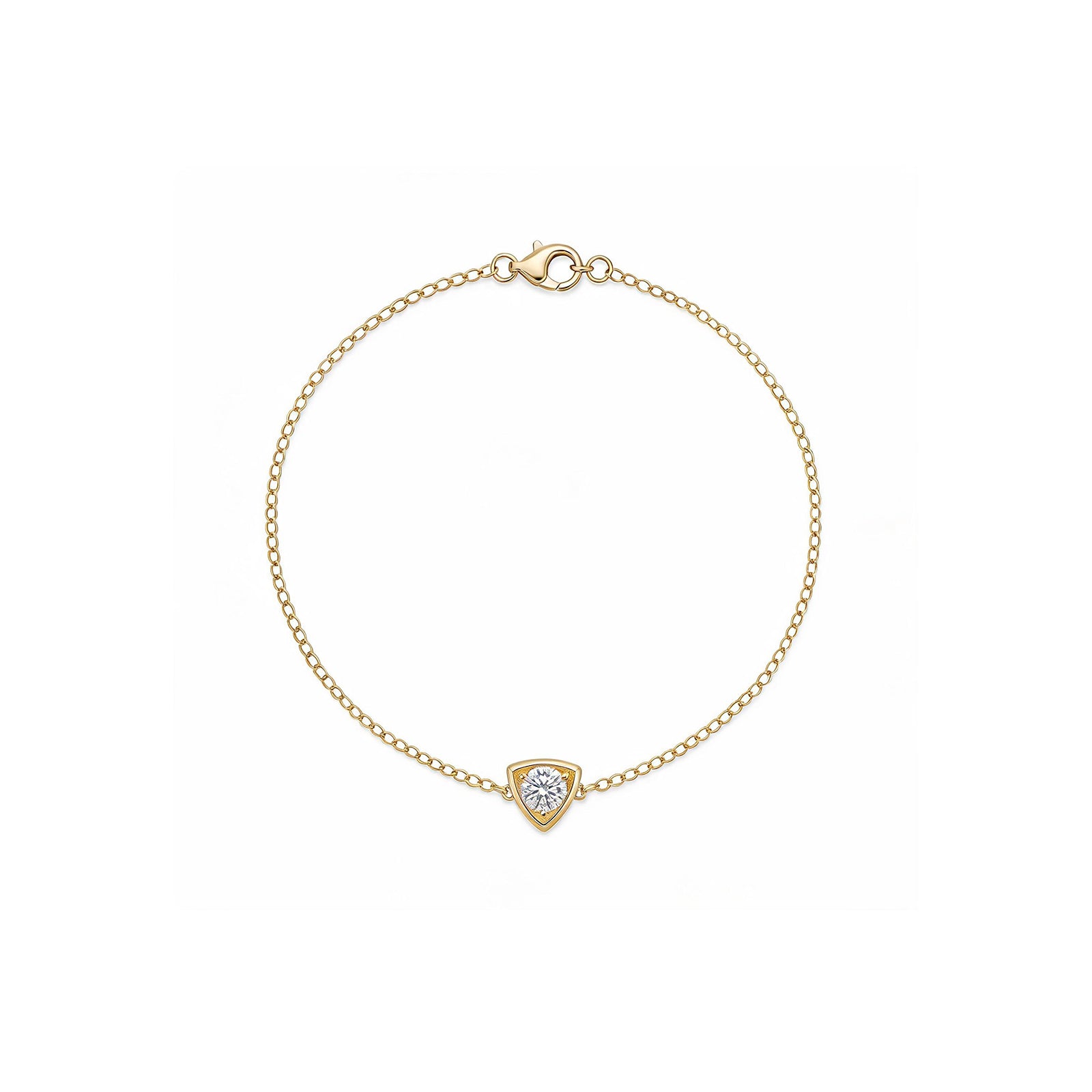 Geometric Trillion Diamond Gold Bracelet