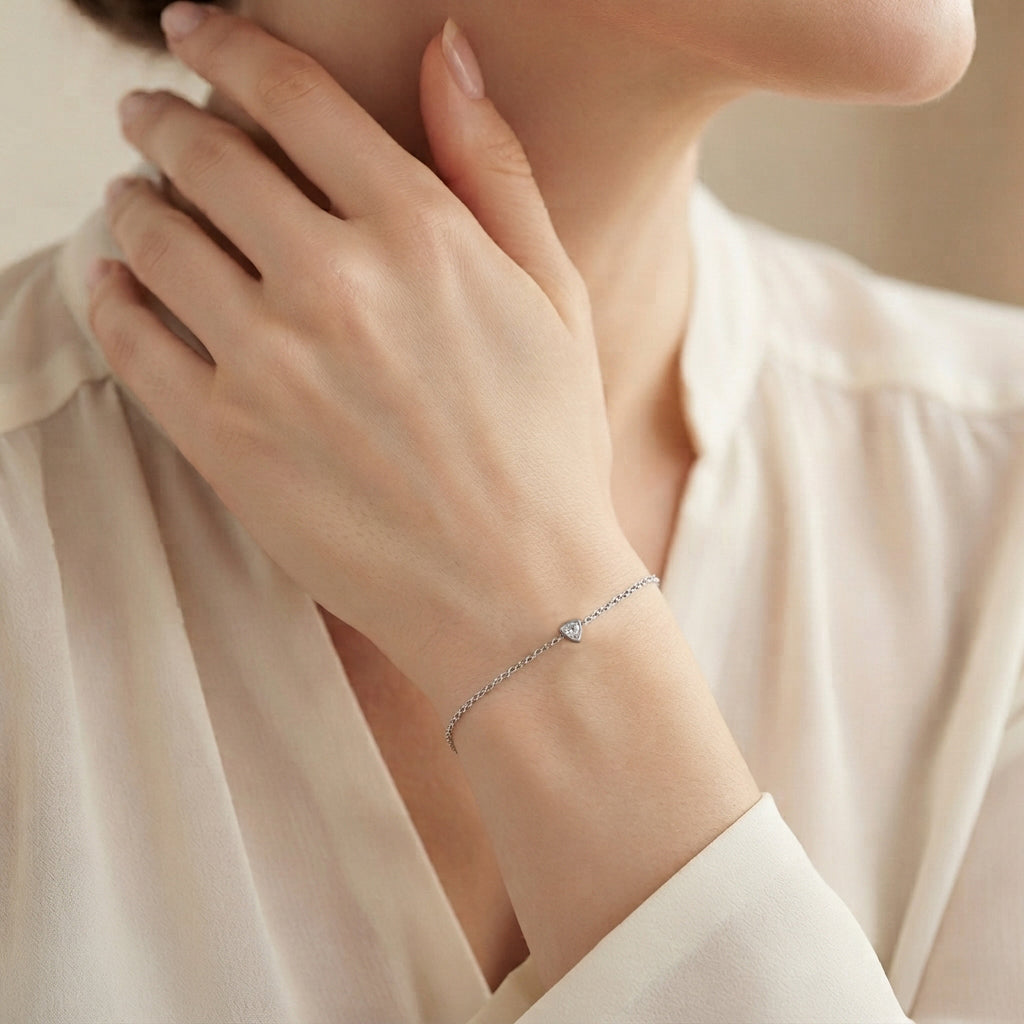 Geometric Trillion Diamond Gold Bracelet