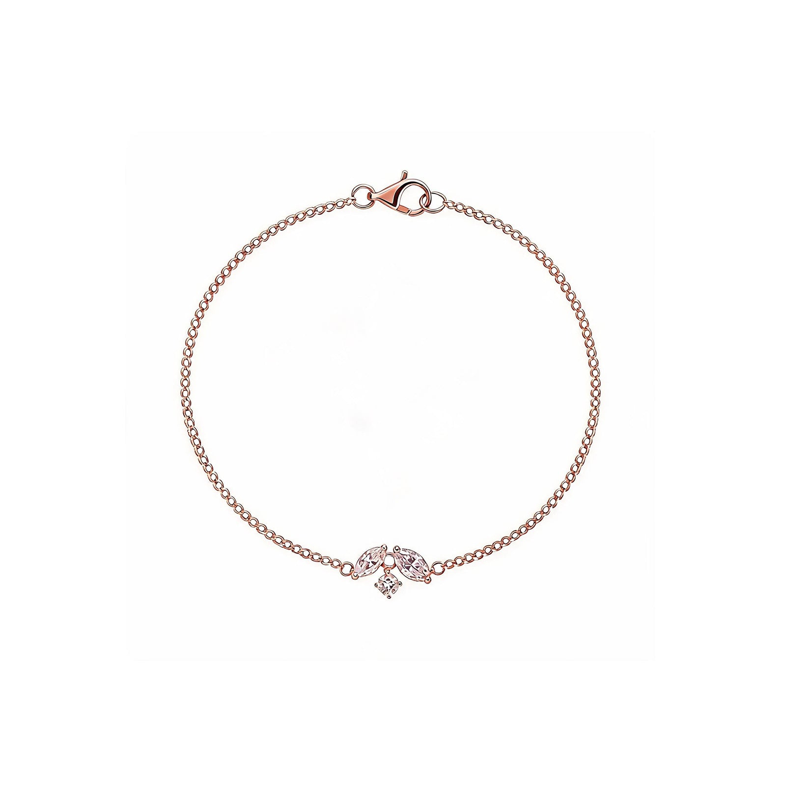"Floral Dream" Rose Gold Cluster Diamond Bracelet
