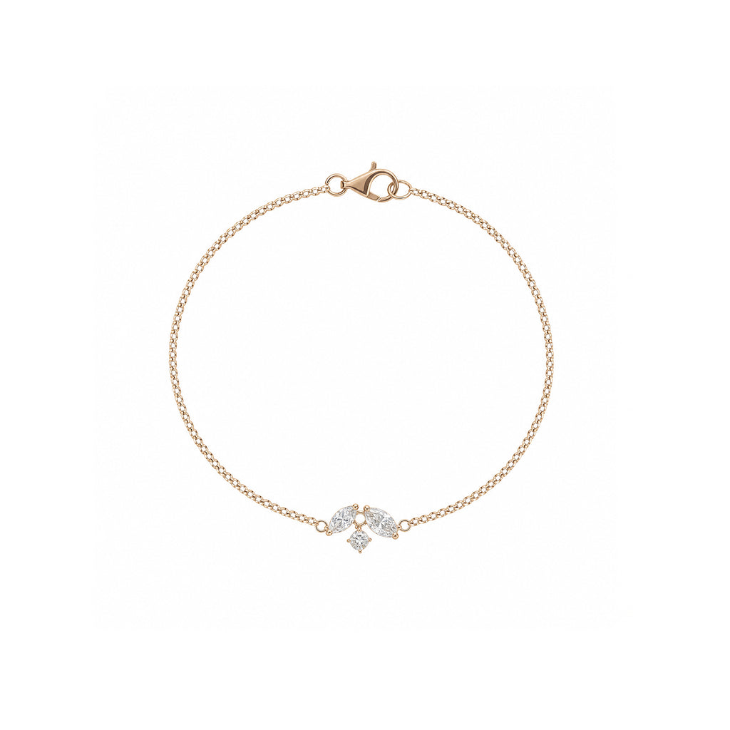 "Floral Dream" Rose Gold Cluster Diamond Bracelet