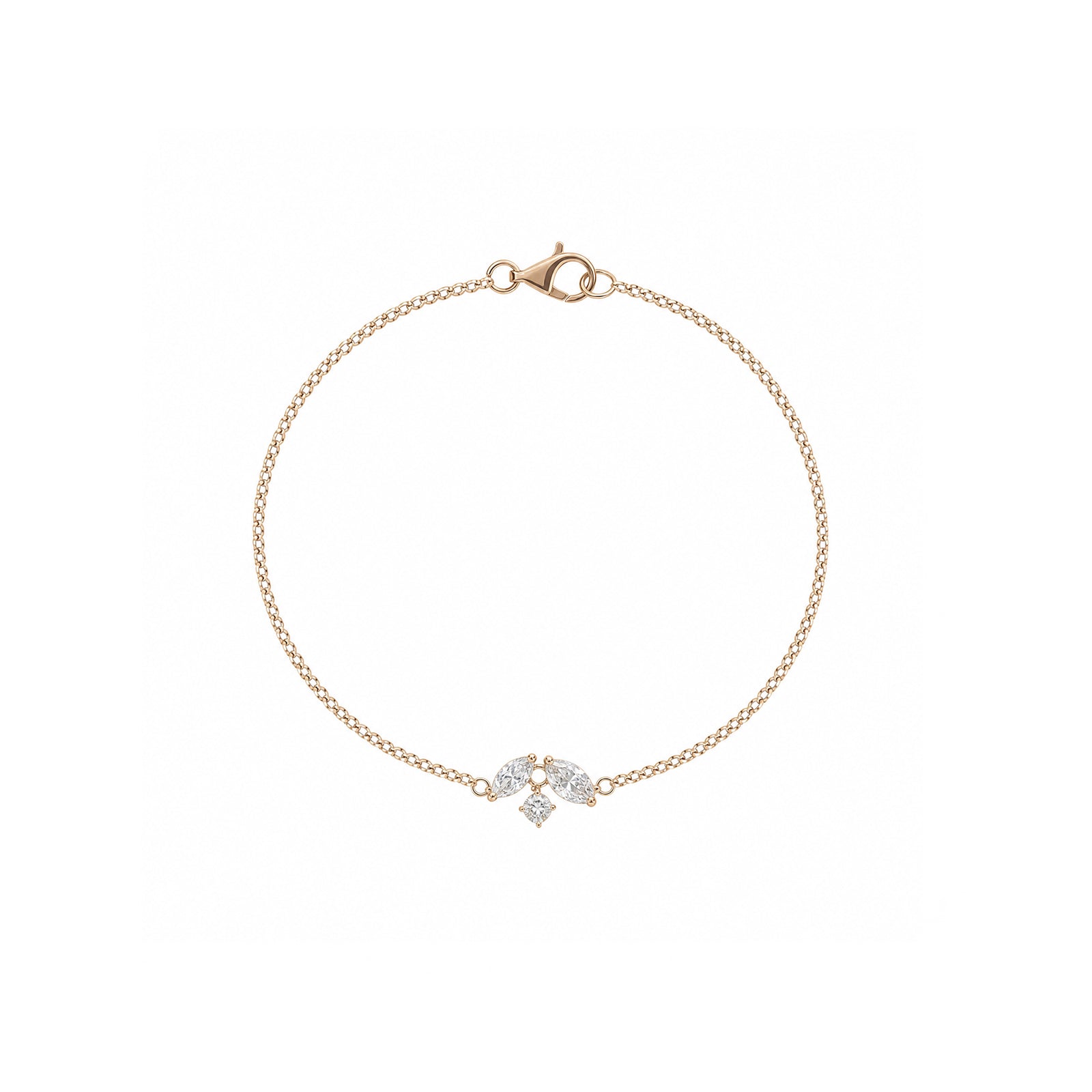 "Floral Dream" Rose Gold Cluster Diamond Bracelet