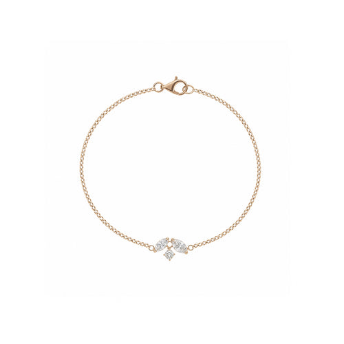 "Floral Dream" Rose Gold Cluster Diamond Bracelet