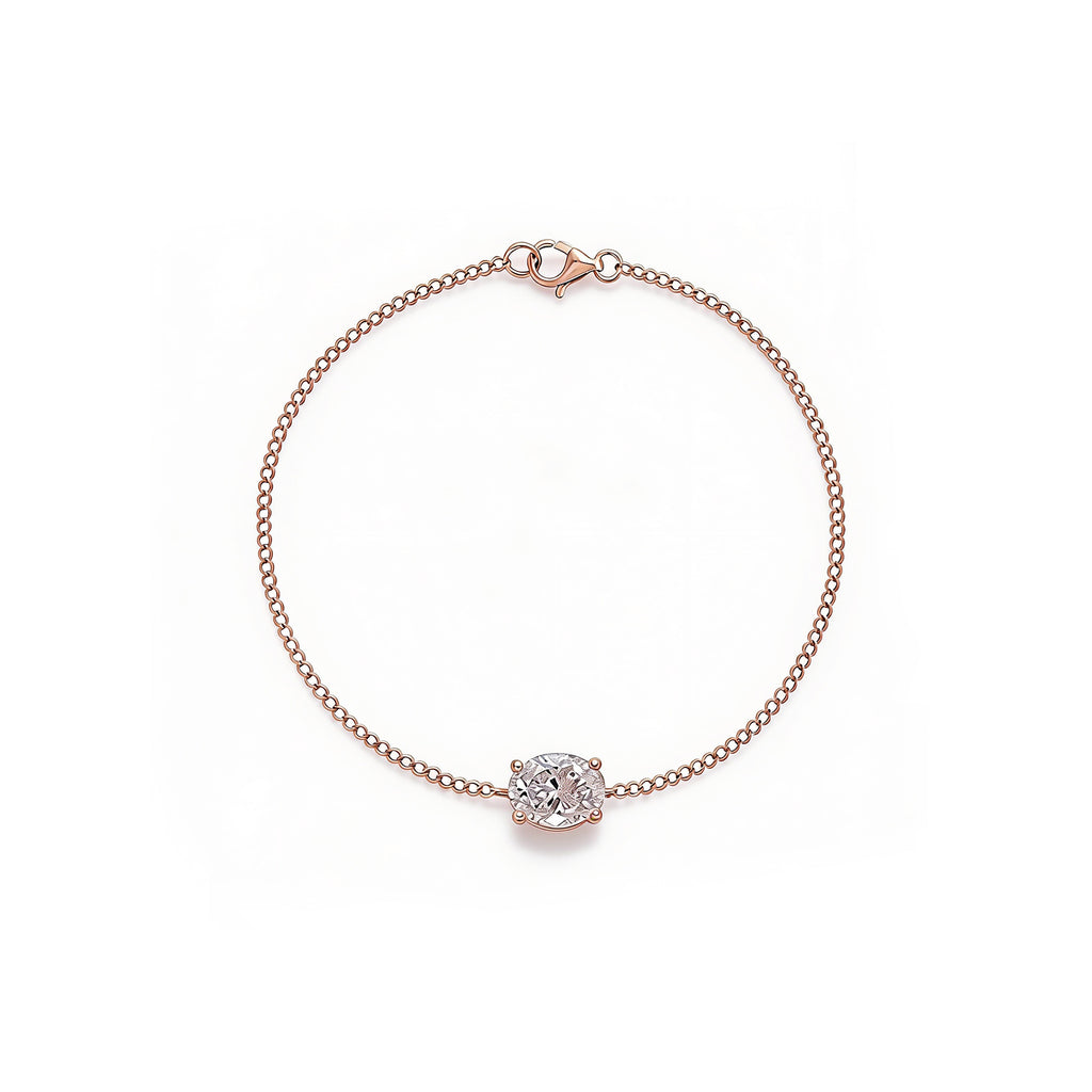 "Tender Glow" Oval Diamond Gold Bracelet