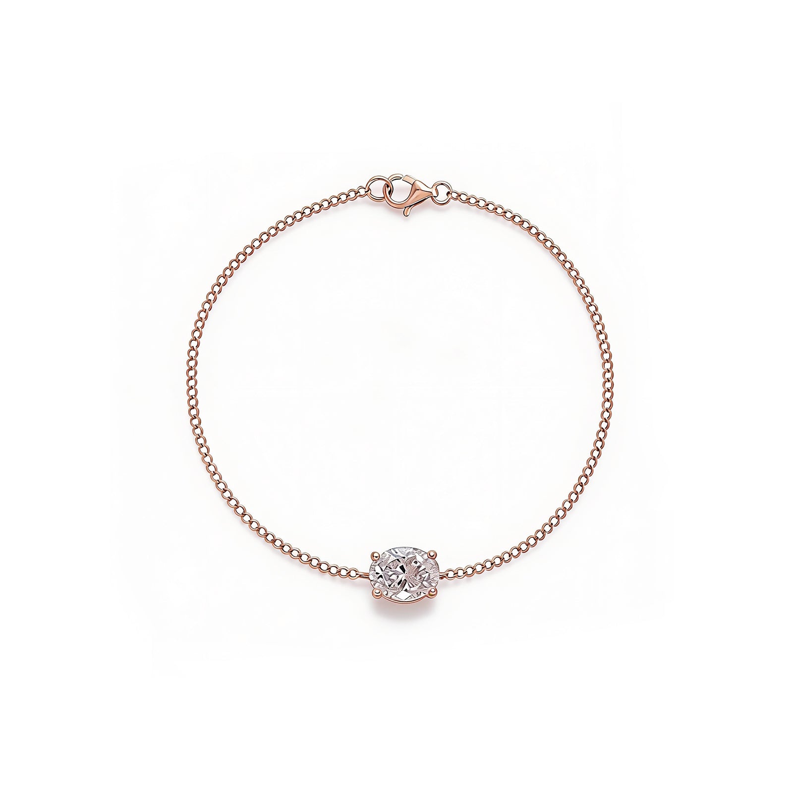 "Tender Glow" Oval Diamond Gold Bracelet