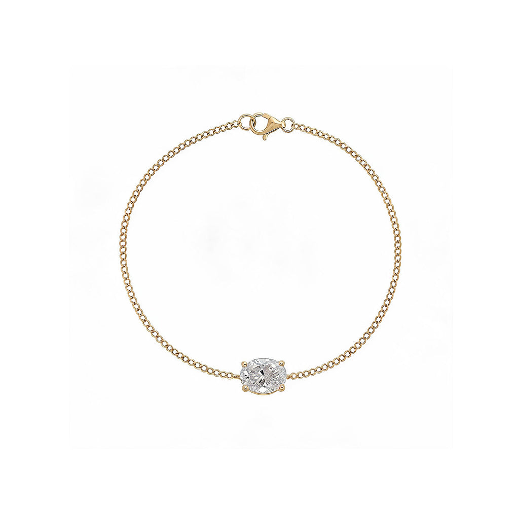 "Tender Glow" Oval Diamond Gold Bracelet