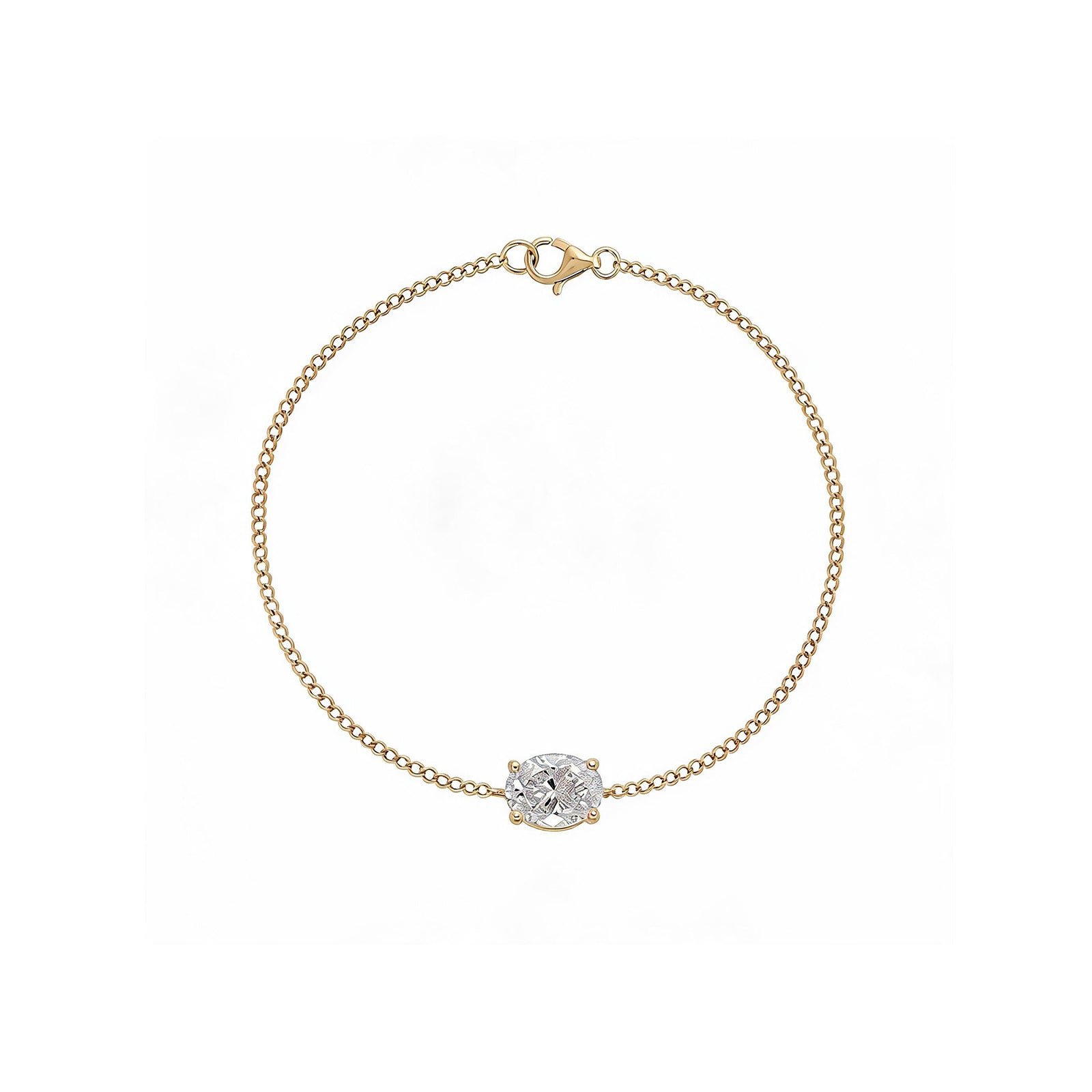 "Tender Glow" Oval Diamond Gold Bracelet