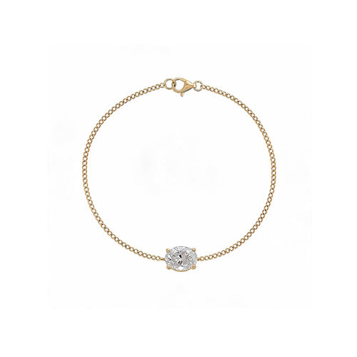 "Tender Glow" Oval Diamond Gold Bracelet