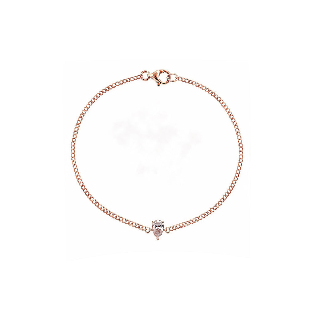 Minimalist Teardrop Solitaire Gold Bracelet