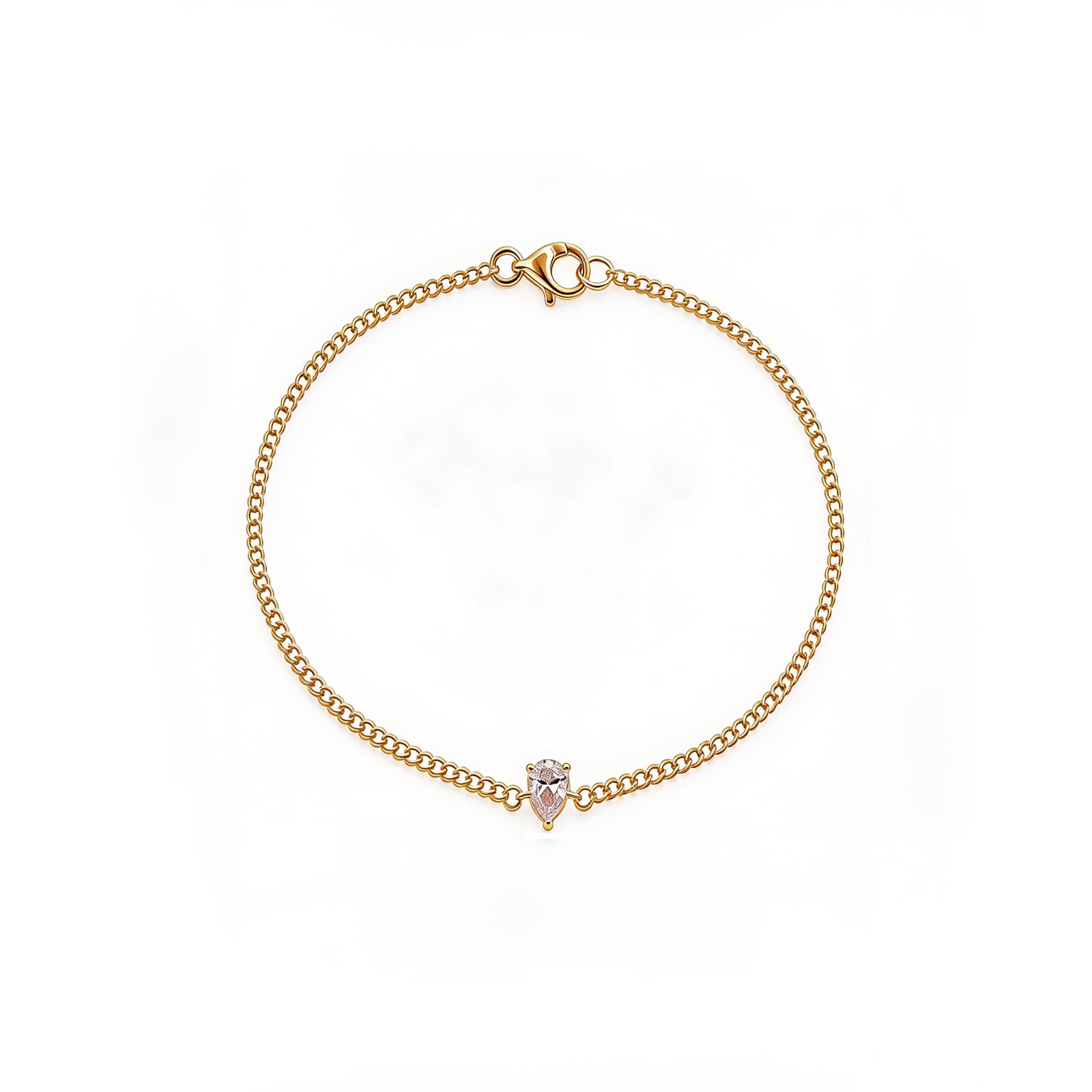 Minimalist Teardrop Solitaire Gold Bracelet