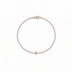 Classic Solitaire Diamond Gold Curb Chain Bracelet