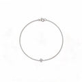 Classic Solitaire Diamond Gold Curb Chain Bracelet