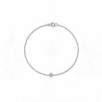 Classic Solitaire Diamond Gold Curb Chain Bracelet