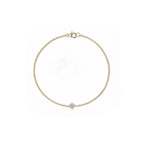 Classic Solitaire Diamond Gold Curb Chain Bracelet