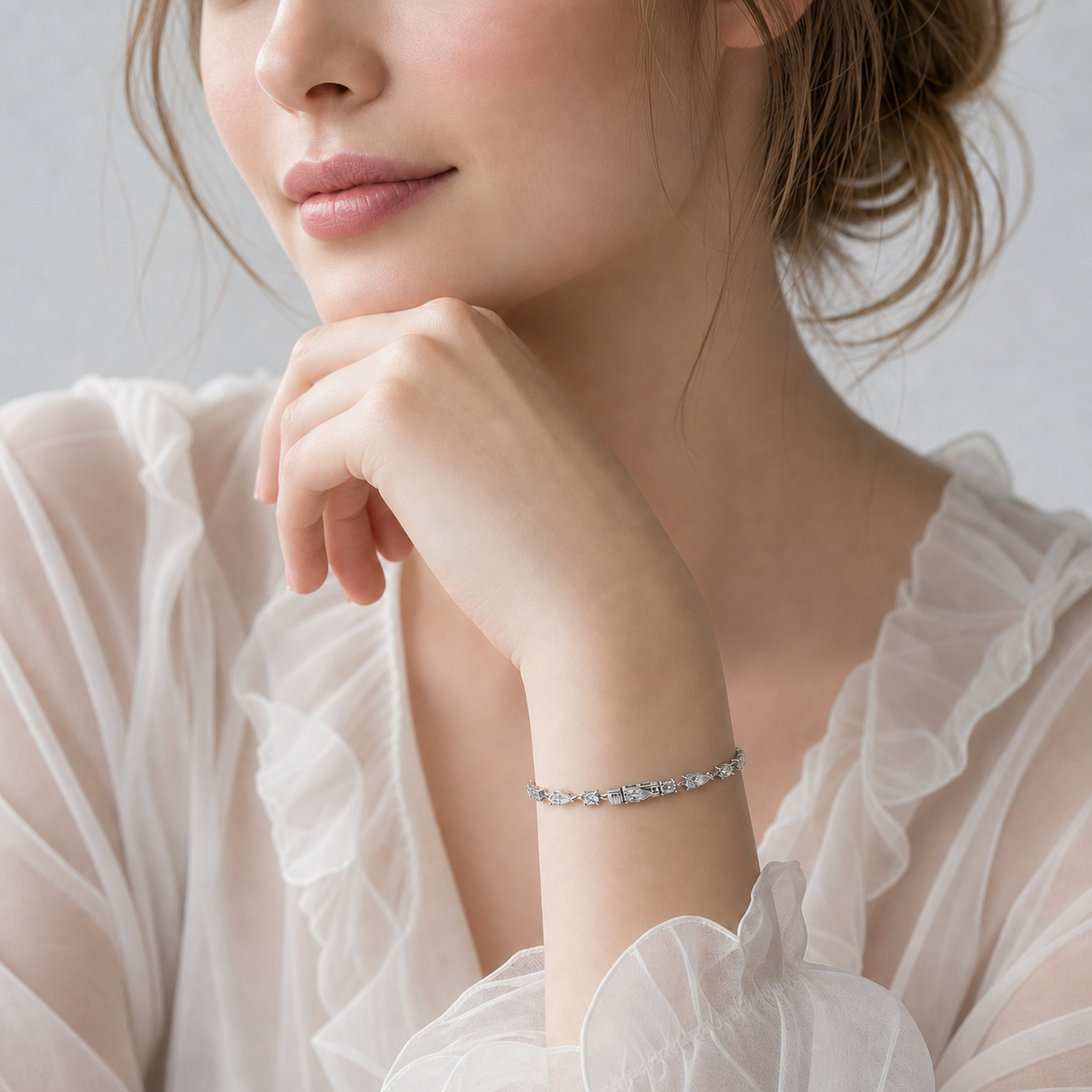 "Eternal Glow" Pear-Cut Diamond Bracelet