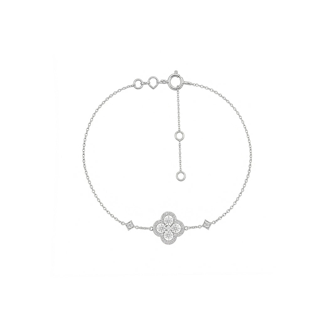 "Lucky Star" Shimmering Clover Dainty Bracelet