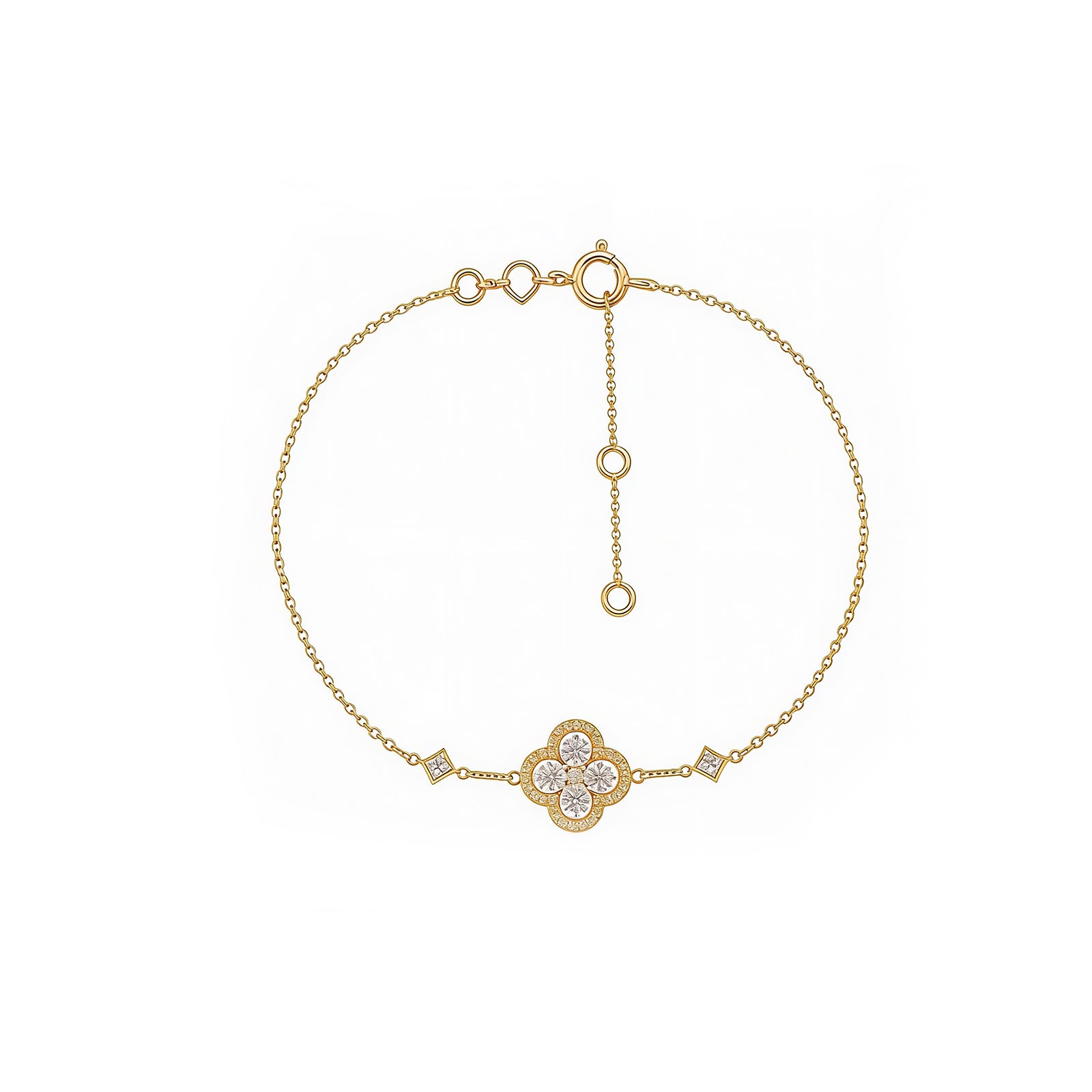 "Lucky Star" Shimmering Clover Dainty Bracelet