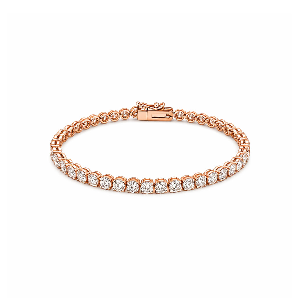 Classic Round-Cut Tennis Gold Bracelet