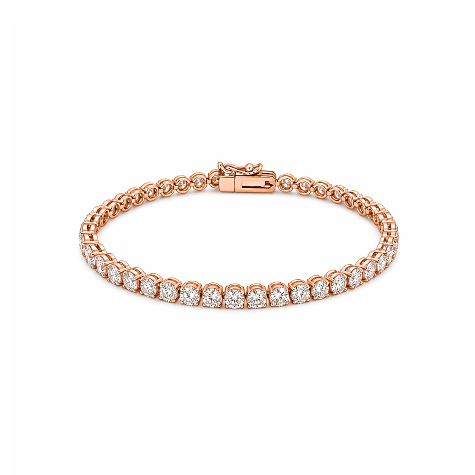 Classic Round-Cut Tennis Gold Bracelet