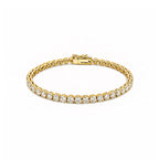 Classic Round-Cut Tennis Gold Bracelet