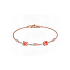 "Spring Glow" Romantic Peach Crystal Bracelet
