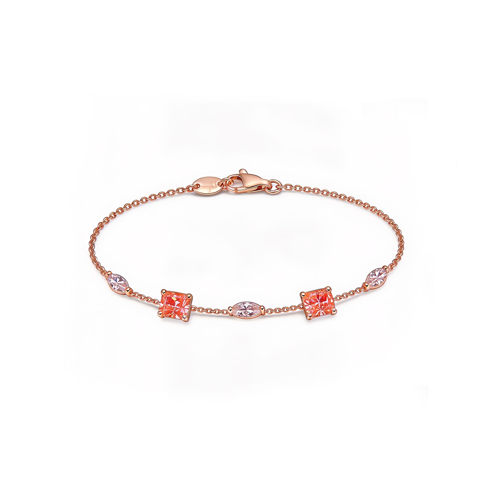"Spring Glow" Romantic Peach Crystal Bracelet