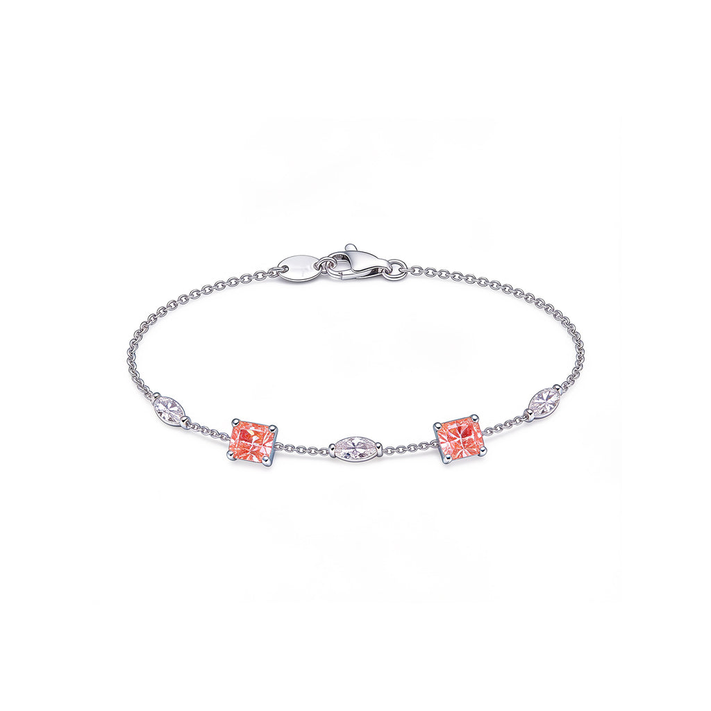 "Spring Glow" Romantic Peach Crystal Bracelet