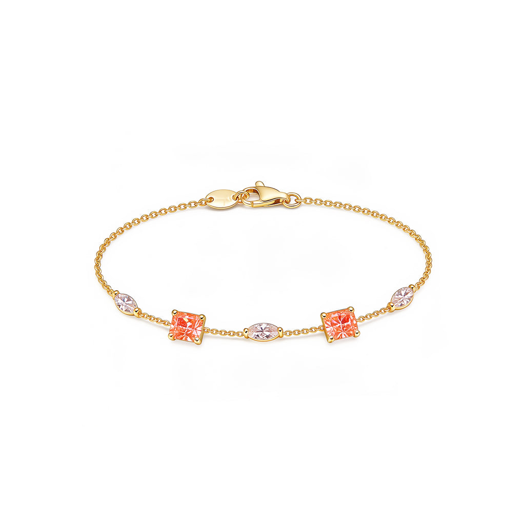 "Spring Glow" Romantic Peach Crystal Bracelet