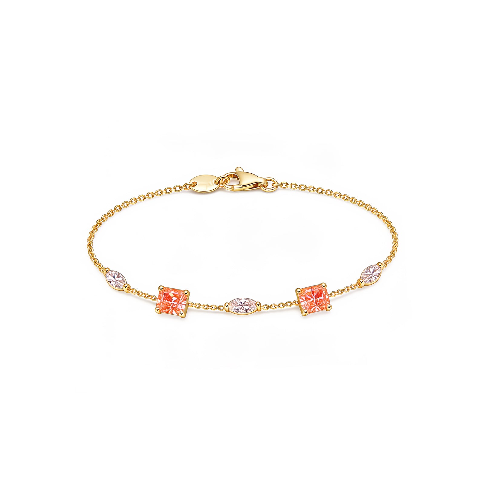 "Spring Glow" Romantic Peach Crystal Bracelet