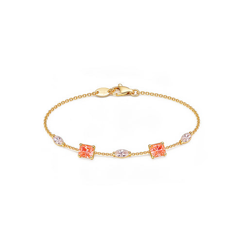 "Spring Glow" Romantic Peach Crystal Bracelet