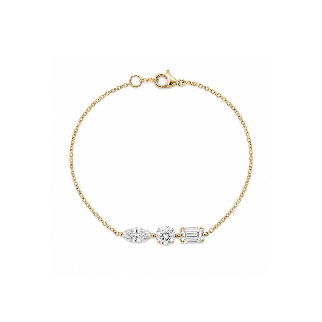 "Symphony of Light" Trio-Gem Gold Bracelet